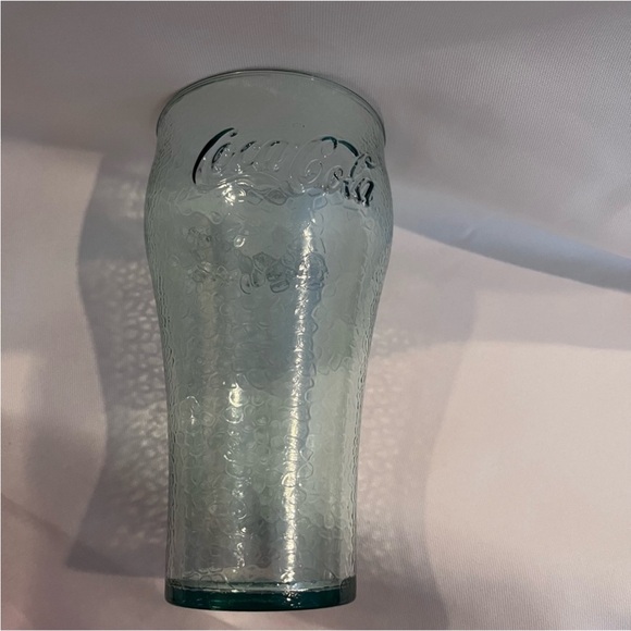 Vintage Pebbled Plastic Coca Cola Embossed Logo Glasses 6.5 Inch Tall Coke - Picture 10 of 16